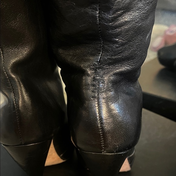 L.A.M.B. Black Knee High Leather Boots - Picture 6 of 10